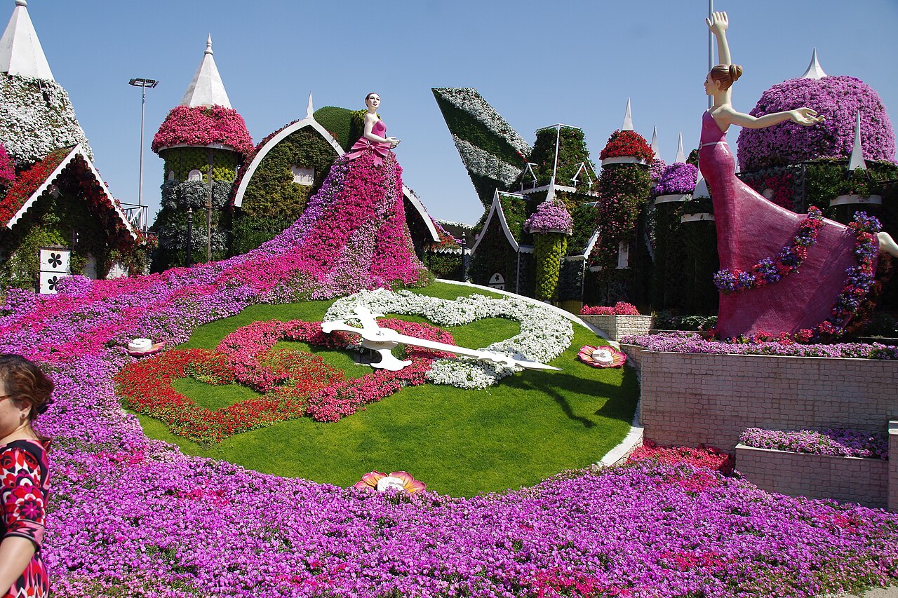 Colorful floral displays at Dubai Miracle Garden